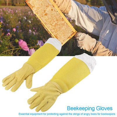 

Protective Gloves Beekeepers GlovesBeekeeping Protective Gloves with Long Mesh Sleeve Beginners Beekeepers Working Tool