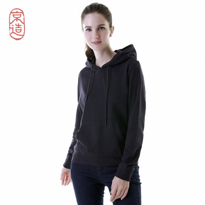 

JZAO womens sweater 2018 autumn&winter new hooded sets of basic sweaters navy blue XL