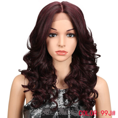 

Noble Hair 20"Inch Ombre Brown Hair Synthetic Lace Front Wigs Loose Wavy Hair Heat Hesistant Long Wavy Lace Wigs For Black Wome