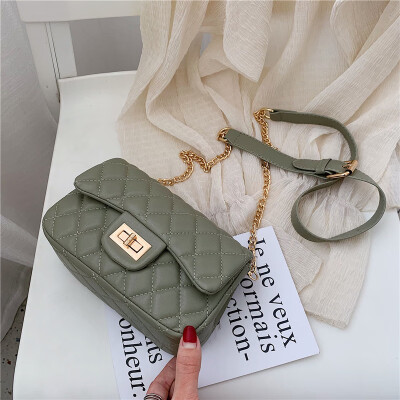 

Lingge chain girl small bag new Korean fashion wild single shoulder Messenger bag small square bag tide