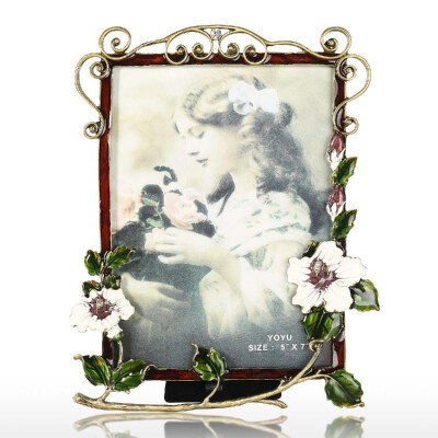 

Picture Frame with Branches&Flower Decoration Photo Display for Tabletop Desktop Fit for Stands Vertically