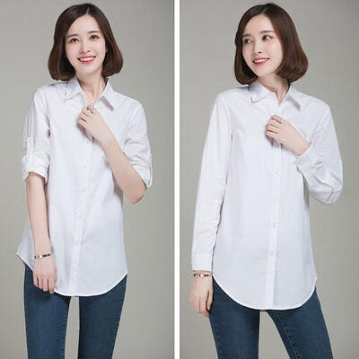 

Fashion Women Ladies Long Sleeve Loose Blouse Autumn Cotton Casual Shirt Tops