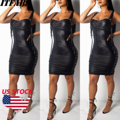 

Women Bandage Bodycon Sleeveless Evening Party Cocktail Club Short Mini Dresses