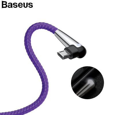 

Baseus Micro USB Cable Reversible Charging&Data transfer for Mobile Phone Elbow Little LED Light Games Data Cable