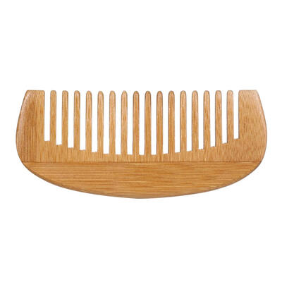 

Mini Portable Natural Wooden Comb Bamboo Crescent Shape Anti-Static Comb