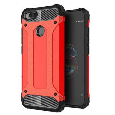 

Shockproof Rugged Impct Hybrid Armor Silicone Back Cover Phone Stand Back Case for Xiaomi Mi A1 5X