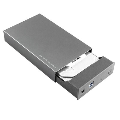 

35in USB30 SATA III HDD Enclosure Hard Drive Protective Cover Carrying Case Shock Dust Proof EU Plug Grey