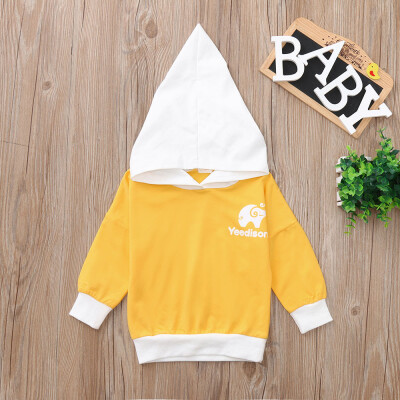 

Toddler Baby Boys Long Sleeves Print Hooded Top T-shirt Kids Clothing