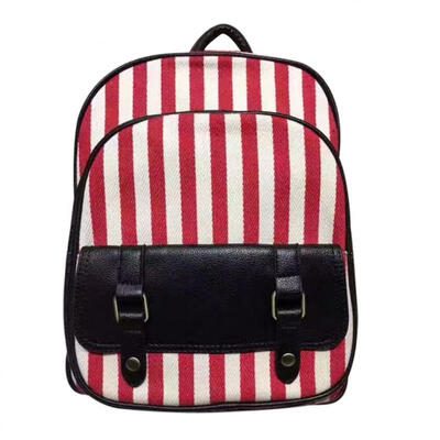 

Striped School Backpack Lightweight Travel Bag For Women Girls