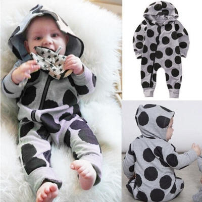 

Toddler Infant Baby Boys Girls Hooded Romper Jumpsuit Playsuit Outfits Clothes