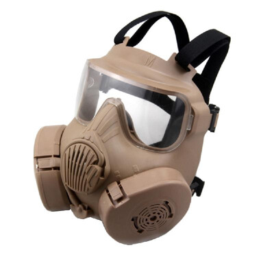 

Cosplay CS Wargame Airsoft Double Filter Fan Safety Gas Mask Tactical Perspiration Dust Full Face Prop