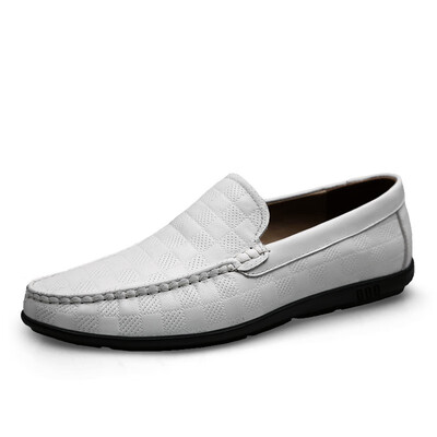 

2018 summer leather peas shoes mens breathable Korean fashion soft bottom soft leather mens casual shoes trend