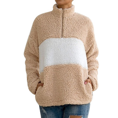 

Winter Women Tops Long Sleeves Keep Warm Fleeces Fashion Casual Pullovers Loose Fluffy Fleece Shirts