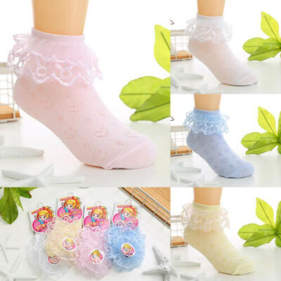 

Toddler Baby Girls Lace Ruffle Frilly Ankle Socks Princess Anti Slip Tutu Socks