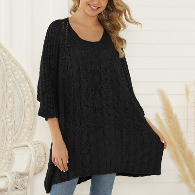 

Tailored Women Casual O-Neck Pullover long Sleeve Loose Long Loose Knitted Sweater Tops