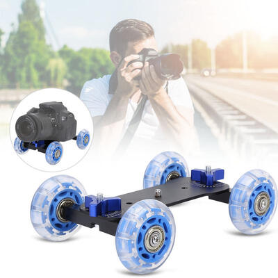 

Greensen Mini Desktop 10KG Load Rail Roller Track Slider Dolly Skater Car for DSLR Camera Camcorder