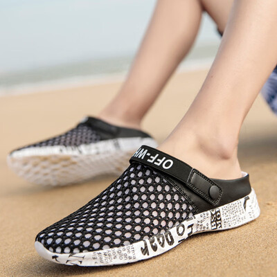 

Summer mens non-slip cave shoes lovers casual beach shoes fashion wear half slippers Baotou sandals