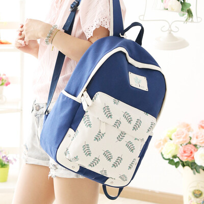 

Yufan canvas double shoulder bag Korean version of high school students schoolbags junior high school students college wind day
