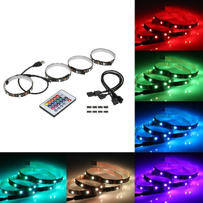 

LED Strip Light Kit TV Backlight Remote Control USB Charging Port Brightness Adjustable Dimmable DIY Flash Strobe Fade Smooth