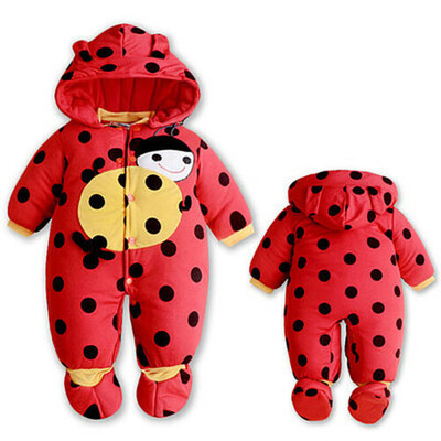 

Newborn Baby Boy Girl Winter Warm Quilted Romper Jumpsuit Hooded Kids Outfit Clothes