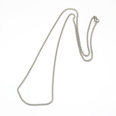 

304 Stainless Steel Venetian Chain Necklace Makings Box chain with Lobster Clasps Stainless Steel Color 2343"2382"59560