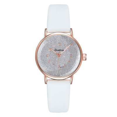 

Fashion Style Watches Women Starry Sky Watch Quartz Wristwatch Soild Color Leather Strap Female Clocks Hot Montre Femme