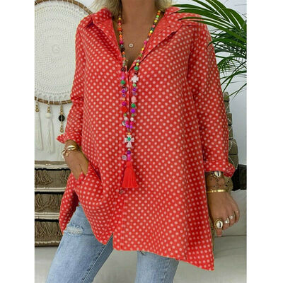 

Womens Summer Tunic Tops Plus Size Casual Loose Tops Blouse V Neck Shirt T-Shirt