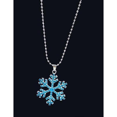 

2016 new children dress fashion silver snowflake pendant necklace chain gift grils necklace