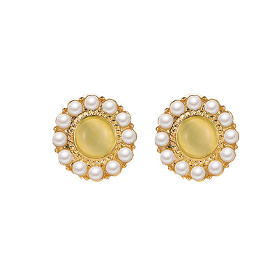

2019 new brand design ring opal earrings fashion jewelry generous minimalist French earrings for women