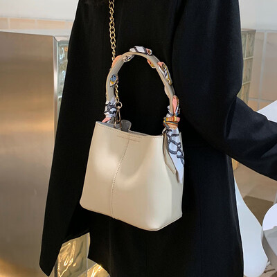 

Foreign gas chain bucket bag handbags new 2019 fashion ladies silk scarves handbags wild ins Messenger bag
