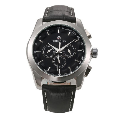 

Forsining Fashion Mens Watches Leather Band Noctilucent Mechanical Movement Waterproof Sports Business Analog Dial Wrist Watch fo