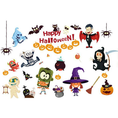 

Greensen Colorful&Funny Wall Sticker Decal for Halloween Festival Living Room Decor Window Display