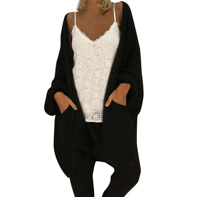 

Toponeto Womens Sexy Solid Long Sleeve Fashion Cardigan Coat Tops With Pocket