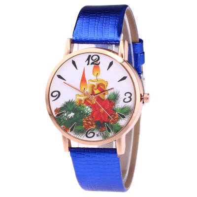 

Women Watches Fashion Christmas Elderly Pattern Leather Band Analog Quartz Vogue Watches relogio feminino drop shipping gift &Ff