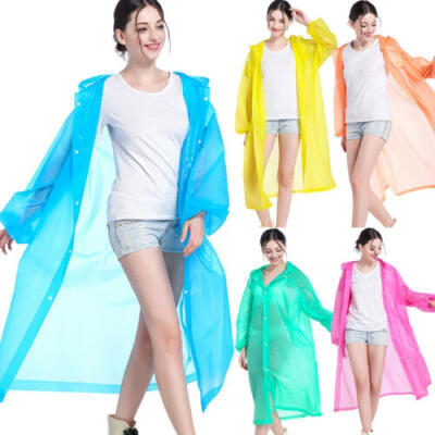 

Unisex See Through Raincoat Transparent Festival Rain Coat EVA Outdoor Camping