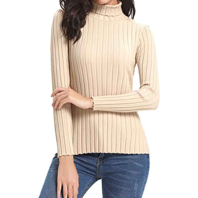 

〖Follure〗Womens Solid Color Matching Long-Sleeved Slim Sweater Pullover Sweater