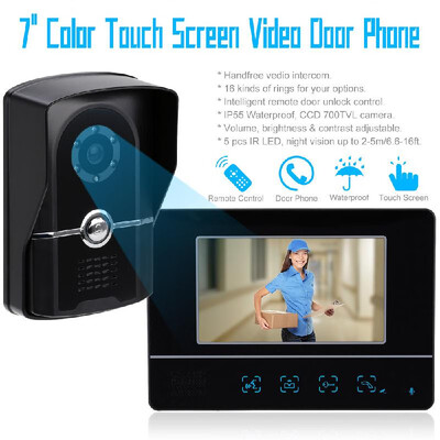 

Home Security 7" TFT Touch Screen LCD Color Video Doorbell Intercom System Night Vision Camera Doorphone Remote Control