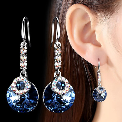 

Exaggerated earrings personality long drop earrings 925 silver ear hook European&American temperament earrings hundred matchin