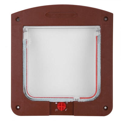 

Greensen Square PP Controllable Switch Pet Door Dog Cat Flap Door Coffee Color
