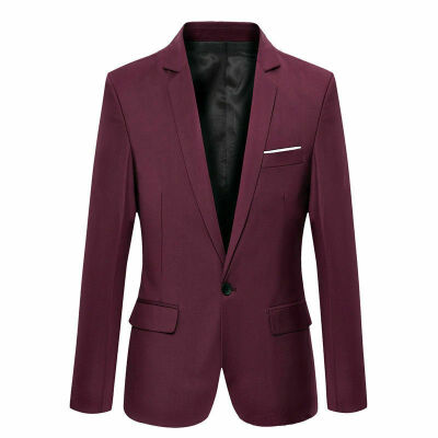 

Stylish Mens Casual Slim Fit Formal Single Button Suit Blazer Coat Jacket Tops