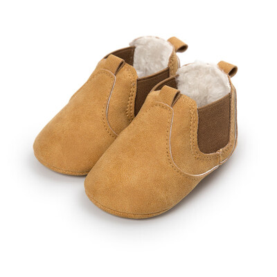 

Winter Baby Boots First Walker Warm Fur Moccasins Shoes Children Elastic Band Cute Girls Boys Fashion Boots Soft Rubber Sole