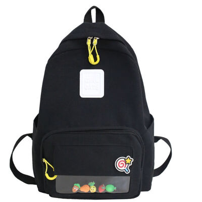 

Schoolbag womens Korean high school ins super-fire canvas double-shoulder bag cute girls heart&sun system students bag