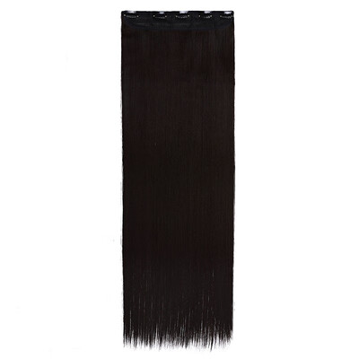 

Synthetic Fiber Clips in on Hair Extension 34 Full Head One Piece 5 Clips Long Silky Straight Curly Wavy