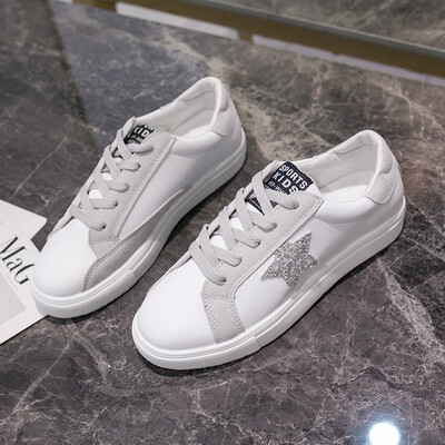 

Star small dirty shoes women 2019 new spring casual Joker womens shoes flat white shoes dirty shoes women