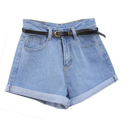 

New Women Retro Jeans Shorts Summer High Waisted Rolled Denim Jean Shorts with Pockets Retro Jeans Shorts