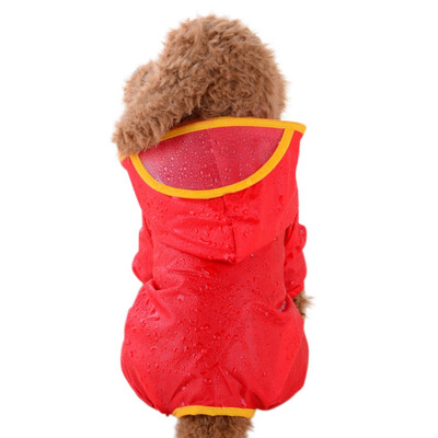 

Pet Dog Raincoat Puppy Candy Colors Raincoat with Hat Waterproof Teddy Trench Coat