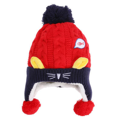 

Baby Winter Hat Warm Infant Cap Boys Girls Animal Cat Ear Kids Crochet Cap