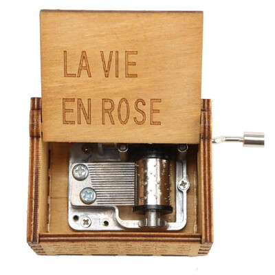 

Ancient Wood Music Box Vintage Hand Cranked Musical Case Antique Ornament