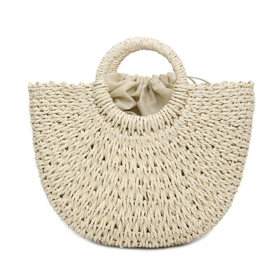

Tailored Womens Fashion Straw Woven Bag Solid Color Handbag Wild Handbag Casual Wind
