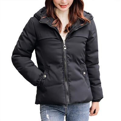 

Toponeto Women Winter Warm Coat Hooded Thick Warm Loose Jacket Short Overcoat